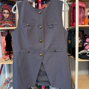 Rachel Zoe Gray Button-Up Vest – Size Large (NWT)